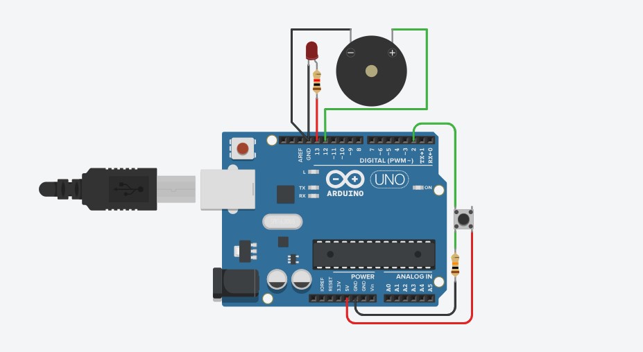  interface Button, buzzer and LED