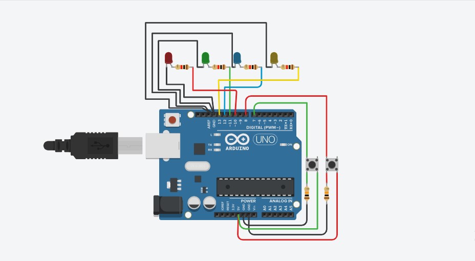 LEDs are switched on and off sequentially